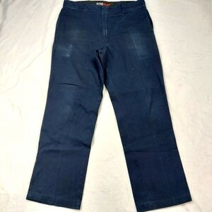 DICKIES 874 FLEX MENS BLUE FLAT FRONT WORK PANTS SIZE 38/32 (2)